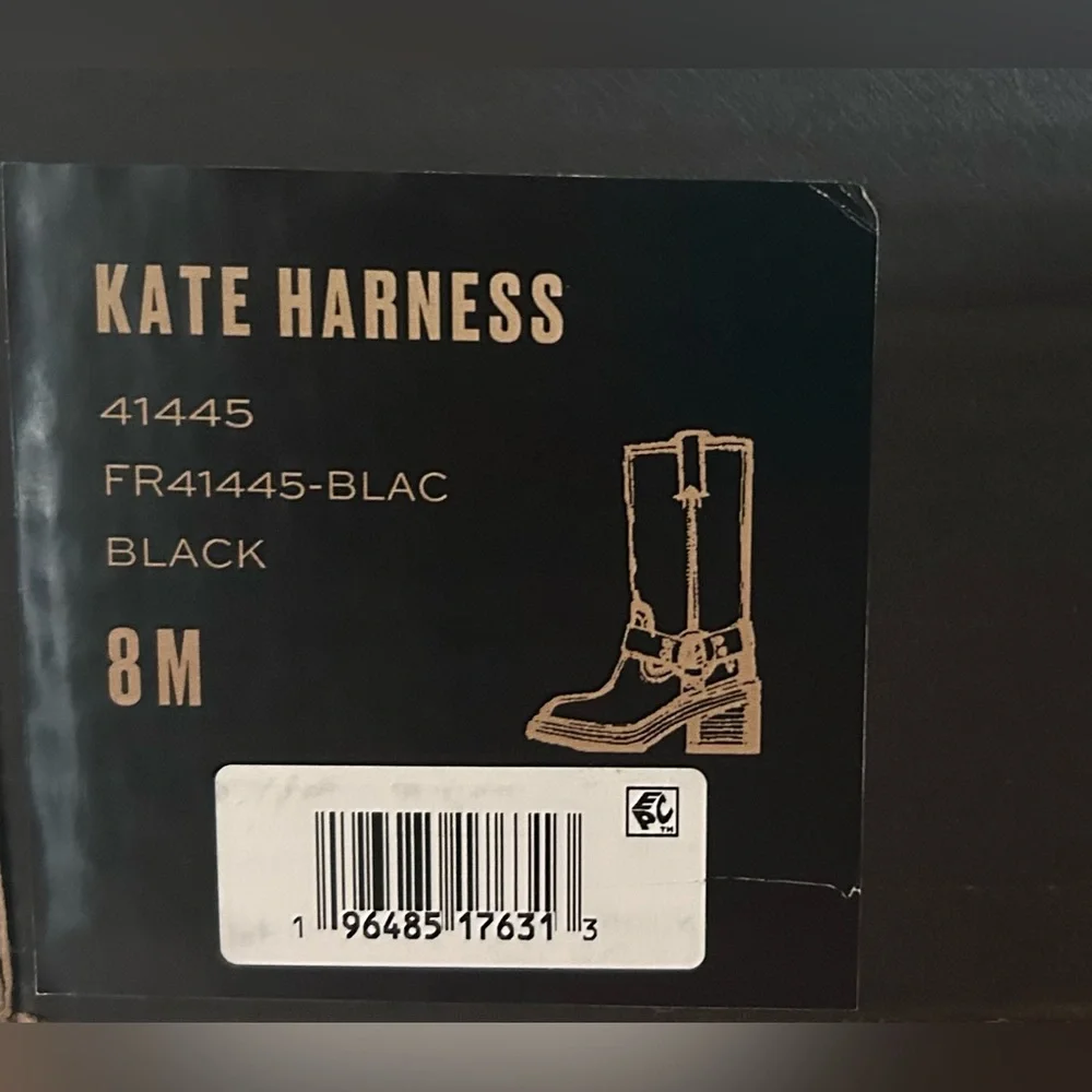 NWT NIB Frye Kate Harness Leather Boots Black Size 8 - Picture 8 of 11